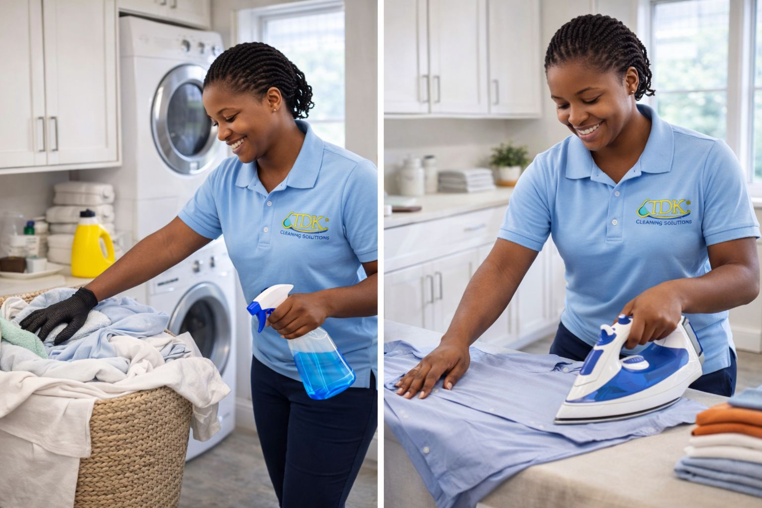 Cleaner folding laundry